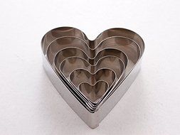 Heart Shape Leaf Steel Cookie Cake Cutter 1? deep set of 6 - Decorating tool N5