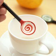 Novelty Lollipop Ceramic Tableware Coffee Scoops Stirring Spoon Sugar Spoon (Red)