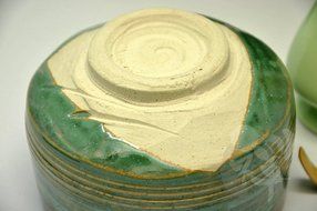 Japanese Mino Yaki ware Matcha Bowl And Tea Ceremony Set Green Tea 11.5 / 11.5 / 8cm (4.5 / 4.5 / 3.1inch)[7376] N7