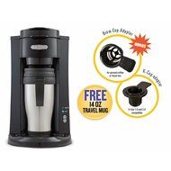 Bella Dual Brew Single Serve Coffee Maker with Bonus 14-oz. Travel Mug and K-Cup Adapter