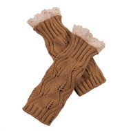 Morecome Fashion Women GirlHollow Out Lace Knitted Gloves (Black) N24
