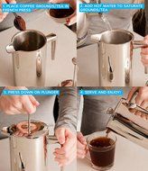 Stainless Steel French Press Coffee Maker by Cozyna, 34oz | 8 Cup | 1 Liter, Dove N2