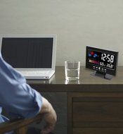 Hippih Digital Alarm Clock with Soft LED Nightlight,Snoozer, Sleep Time,Indoor Time/Temperature/Humidity /Day/... N4