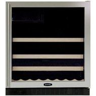 Chateau 19 Bottle Single Zone Built-In Wine Refrigerator Finish: Black, Hinge Location: Left