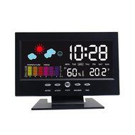Hippih Digital Alarm Clock with Soft LED Nightlight,Snoozer, Sleep Time,Indoor Time/Temperature/Humidity /Day/... N6