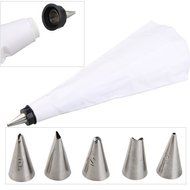 Gacube Cake Pastry Decorating Icing Piping Bag + 5 Nozzles new N3