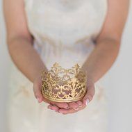 Gold Crown Cake Topper, Vintage Crown, Small Gold Wedding Cake Top, Princess Cake, The Queen of Crowns N3