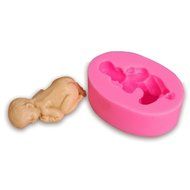 Wocuz Sleeping Baby Shape Silicone Mold Fondant Mold Sugar Mold for Baby Shower Party Cake Decoration Topper N2