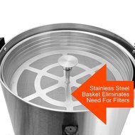 Cafe Amoroso 100 Cup Stainless Steel Coffee Urn - Premium Commercial Double Wall Design - Perfect For Catering...