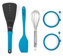 5-Piece Baking Set | 2 Egg Rings, 1 Spatula, 1 Turner &amp; 1 Whisk | Free Pancake Recipes eBook | Perfect Pancakes... N7