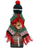 Bundle Up Reindeer Design Beanie and Scarf Bottle Cozy