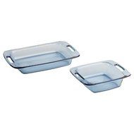 New Tinted Glass Bakeware 2pc Set 3qt &amp; 8in Atlantic