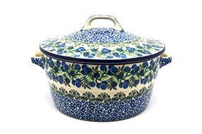 Polish Pottery Baker - Round Covered Casserole - Huckleberry
