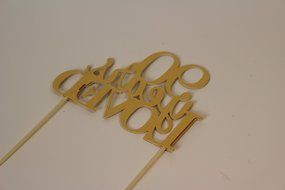 All About Details Gold 90-Years-Loved Cake Topper