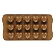 Voberry Heart Shape Silicone Chocolate Heart Mold Cake Mold Candy Ice Tray Mold Maker Party Bar (Coffee)