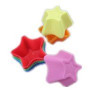 Yunko 12x Silicone Star Shape Chocolate Jelly Soap Candle Cup Cake Muffin Baking Molds N2