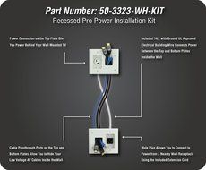 Datacomm 50-3323-WH-KIT Flat Panel TV Cable Organizer Kit with Power Solution - White N10