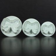 Pakhuis 3PCS Bowknot Cake Decorating Fondant Icing Plunger Cutter Tools N2