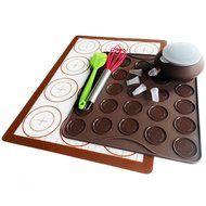 Silicone Macaron Piping Decorating Pot Macaroon Mats Set 4 Piping Nozzles Whisk N3