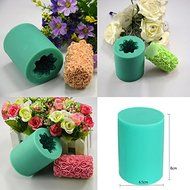 Silicone Rose Flower Candle Mold Soap Mould Cylinder Wedding DIY Baking Molds shopping N9