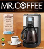 Mr. Coffee FTX41 12-Cup Programmable Coffeemaker, Black and Chrome