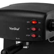 VonShef 15 Bar Pump Espresso Coffee Maker Machine - Create Espressos, Lattes, Cappuccinos &amp; More! N2