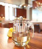 TeaLeava Clear Glass Tea Pot with Stainless Steel Infuser, 16 oz N4