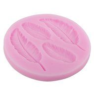 Generic 4 Cavity 3D Feather Shape Silicone Cake Mold Candy Jelly Fondant Making Mold Tools Random Color N2