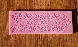 HSE Rattan Shape Flower and Leaf Sugar craft Silicone Lace Fondant Embossing Cake DIY Moulds Candy Cake Decorating... N2