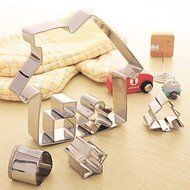 Sher 10PCS Stainless Steel Gingerbread House Cookie Cake Cutters Biscuit Bread Moldelling Mold Baking Set