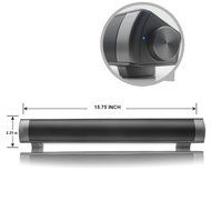 Elecsoul 10W (5Wx2) 3.0 USB Wireless Bluetooth Soundbar with Passive Radiators Support, 3.5 AUX and TF Card -...