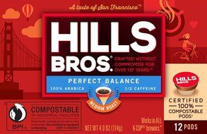 Hills Bros Coffee Gourmet Medium Roast, 12 Compostable Single Serve Cups, 3.8 Ounce N10