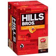 Hills Bros Coffee Gourmet Medium Roast, 12 Compostable Single Serve Cups, 3.8 Ounce N12