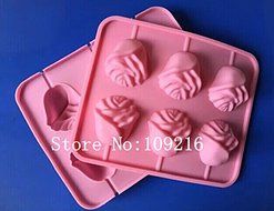 Creativemoldstore 1set New style 8-Lollipop 3D Rose (HY1-205) Silicone Cake/Chocolate/Jelly/Pudding/Ice/Candy... N2