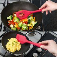 Silicone Kitchen Utensils Hygienic Solid Coating-Turner Large Spatula Small Spatula Basting Brush Whisk N5
