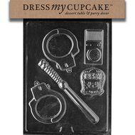 Dress My Cupcake DMCJ078 Chocolate Candy Mold, Policeman Set