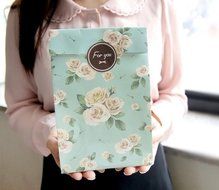 Zeroyoyo Flowers Paper Gift Treat Bag Xmas Party Holiday Cookies Bag Sticker N6