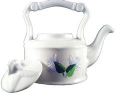 Hand-painted Small China Tea Kettle 4 Oz (Red Rosebuds) N5