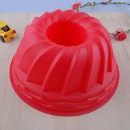 Lariy Swirl Bundt Ring Cake Bread Pastry Silicone Pan Bakeware Tray Mould Tool (Color: Random) N6