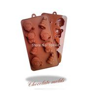 Food Grade Santa Claus, Christmas Trees Shape Silicone Chocolate Mold / Cake Mold / Cookie Mould N2