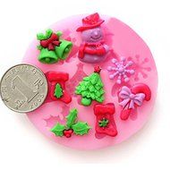 F0537 Silicone Christmas Cake Mold Fondant Soap Chocolate Mould N4