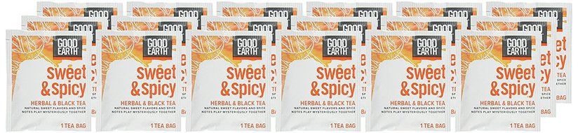 Good Earth Sweet &amp; Spicy Herbal &amp; Black Tea, 18 Tea bags N3