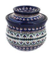Polish Pottery Daisy French Butter Dish N2