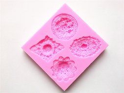 Longzang Flower Decoration Pattern Art Deco Silicone Mold Sugar Craft DIY Gumpaste Cake Decorating Clay Pink N4