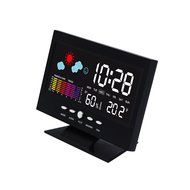 Hippih Digital Alarm Clock with Soft LED Nightlight,Snoozer, Sleep Time,Indoor Time/Temperature/Humidity /Day/... N7