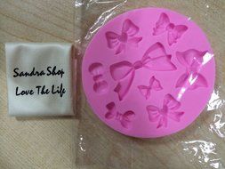 Yunko 8 Mini Bows Silicone Mould Fondant Sugar Bow Craft Molds DIY Cake Decorating N2