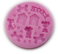 Autek Dog Pet Bone House Fondant Mold Silicone Sugar Craft Mold Cake Decorating DIY #3DMold-98 N2