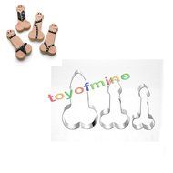 3Pcs Stainless Steel Penis Cookies Cutter Baking Biscuit Fondant Cake Mold Set N3