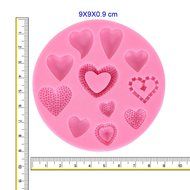 2pcs Love Heart &amp; Rose Silicone Cake Decoration Fondant Bakeware Mold Wedding Decorating Sugar Craft N3