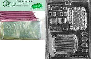 Cybrtrayd D042 Chocolate Candy Mold, Sewing Kit Pour Box Dads and Moms